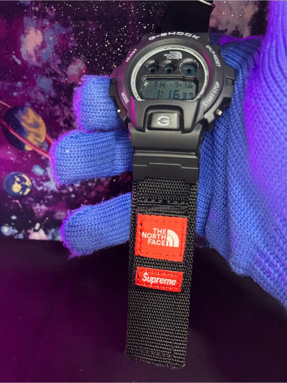 Custom G Shock Supreme Collab black and red Colorway